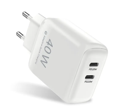 SiGN Dual USB-C PD Wall Charger 40W - White